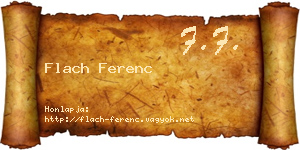 Flach Ferenc névjegykártya